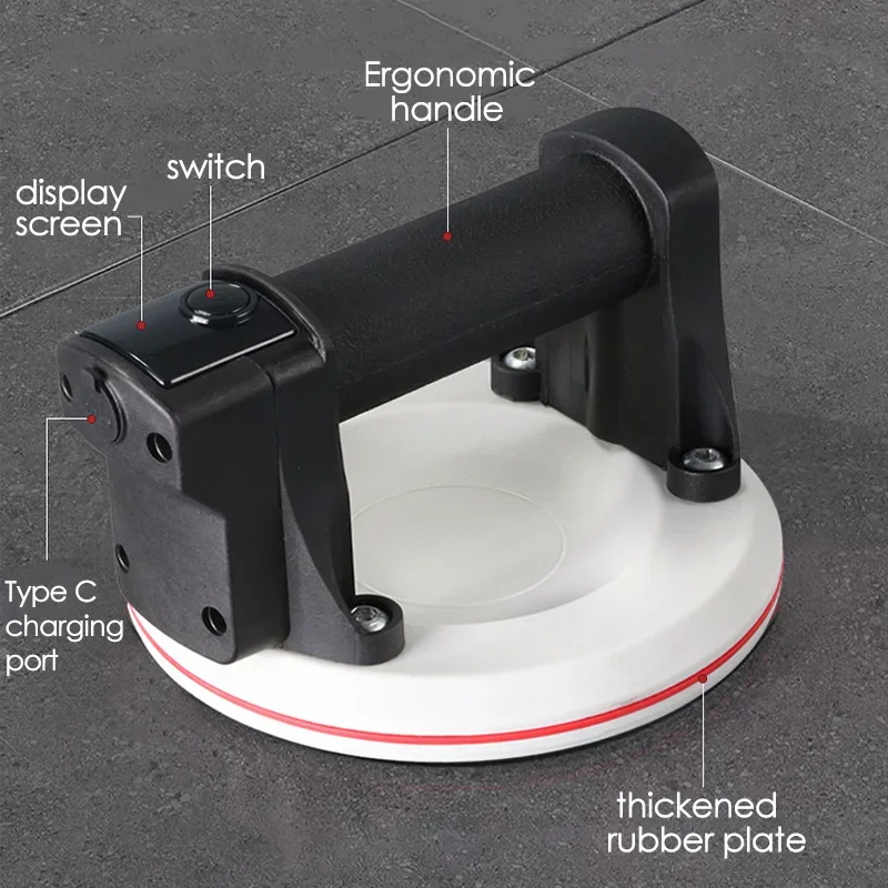 Vacuum Suction Cup vacuum suction cup,vacuum sucker 6inch Smart Display Electric 200KG Load Heavy Duty Granite Tile Glass Lifter 2000mAh Battery with Box Storage