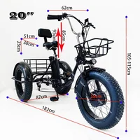 Tricycle électrique pliant à 3 roues de 20 pouces pour adultes, vélo électrique Fatbike 500w 48v pour hommes, batterie amovible 3