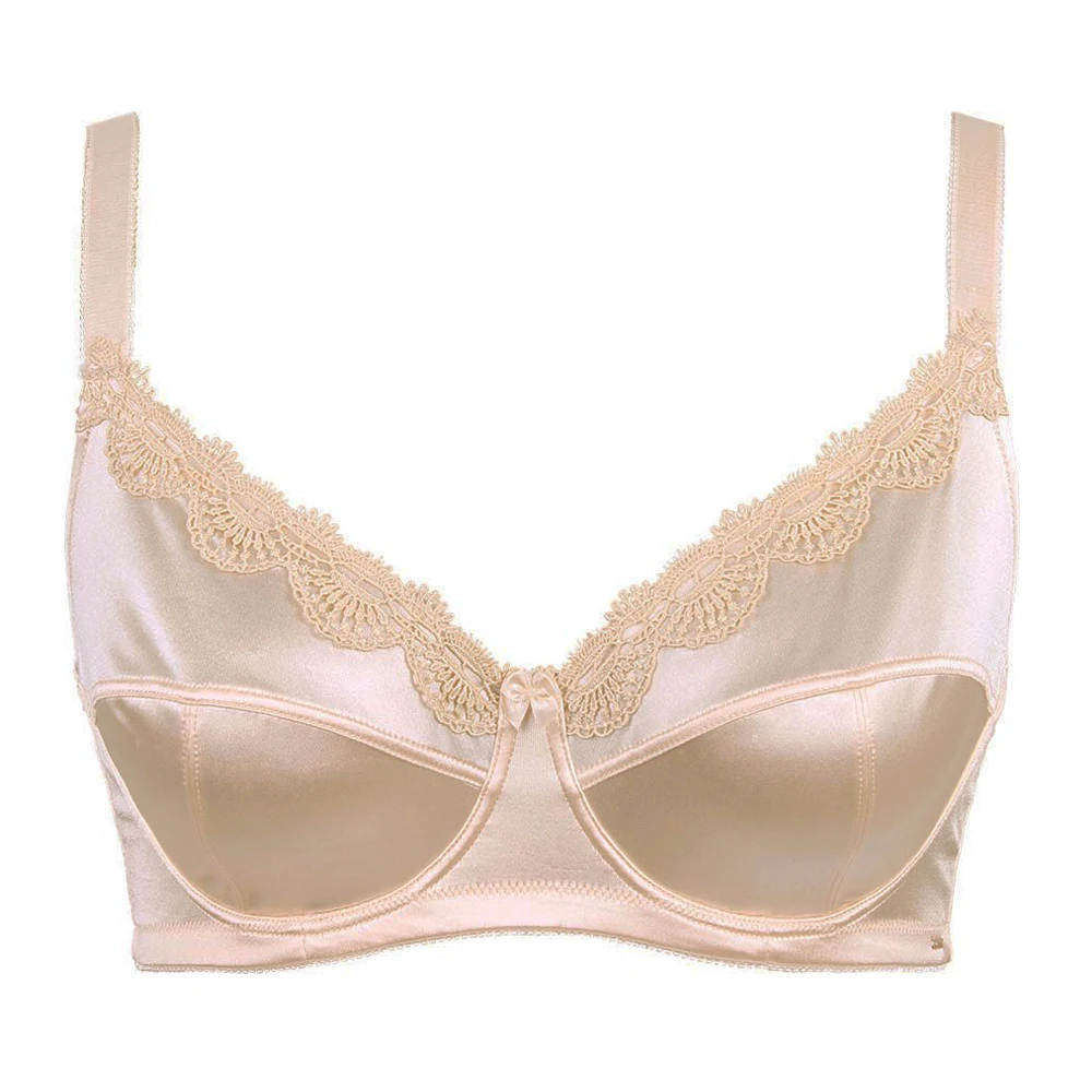 Mierside 953 Plus Size Bra With Solid Embroidery Women Soft Underwear Silk Lingerie Big Bralette Everyday 36-46C/D/DD/DDD/E/F/G