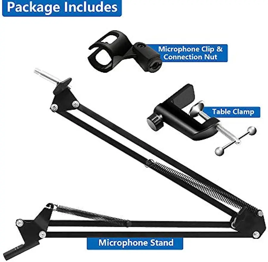 Adjustable Microphone Desk Stand for HyperX Mic Boom Arm Stand for Broadcasting Recording Voice-Over Sound Studio Stages