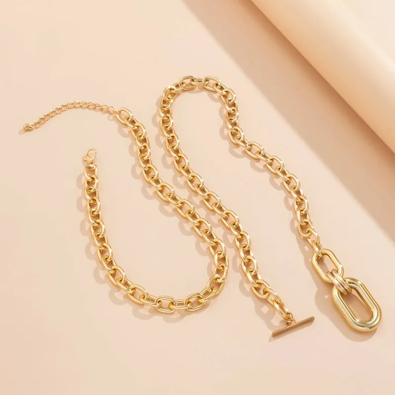 Exaggerate Big Double Layer Metal Chain Choker Necklace for Women Men Trendy Elegant Chunky Neck Chains Accessories Jewelry