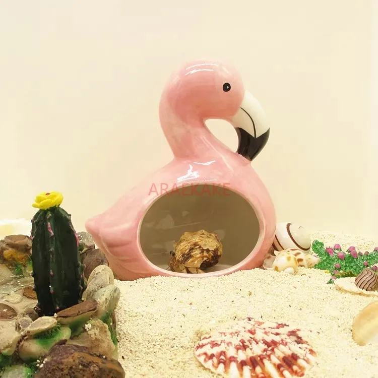 【 Pink and tender shelter 】 hermit crab shelter ceramic cave house amphibious crawling pet chirping insect landscape decoration