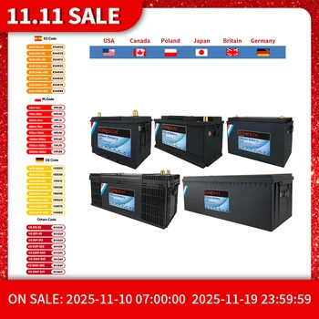 แบตเตอรี่ลิเธียมไอรอนฟอสเฟต LiFePO4 12V 24V 48V พร้อมระบบ BMS ความจุ 50 100 120 135 180 230Ah 300Ah สำหรับรถกอล์ฟ รถบ้าน พลังงานแสงอาทิตย์ 1