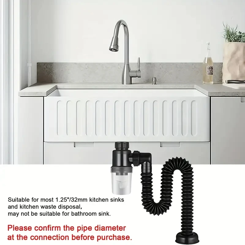 Washbasin Drain Hose Insect Proof Odor Proof Blockage And Leak Water Dispenser Drainage Pipe 1PC