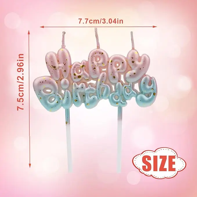 Digitale Geburtstagskerzen Rosa Blau Verlaufend Set Kuchendekoration Kerzen für Geburtstagstorten-Dekoration Jubiläum Hochzeitsfeier – Detail 9