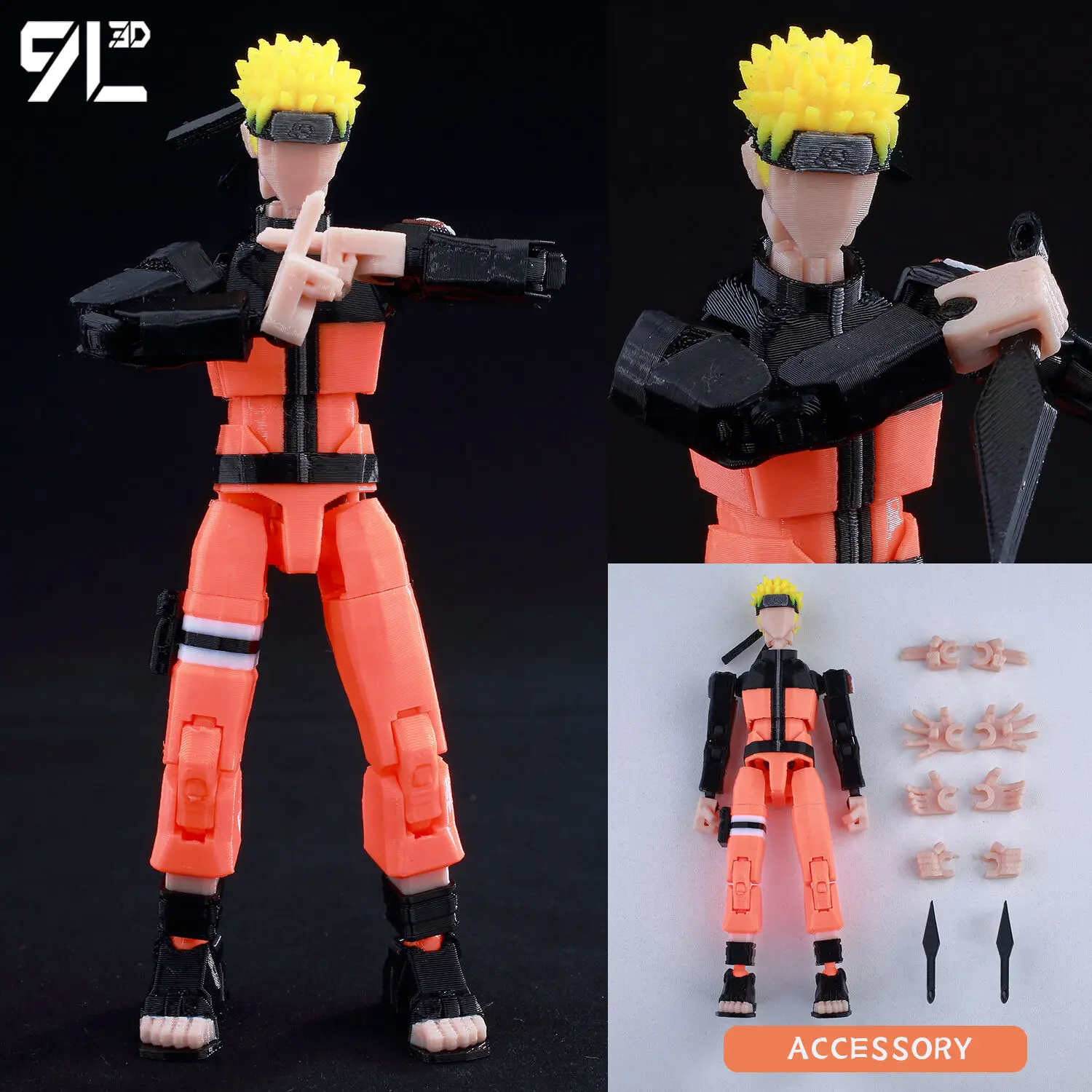 Lucky13 Rasengan Sasuke Uchiha 3D Figure - Dynamic Susanoo & Fireball Jutsu Pose with Katana, Anime Action Display
