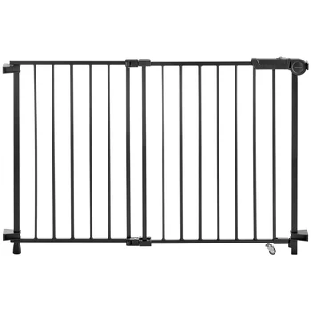SucceBuy Baby Gate 29.5-43 Inches Adjustable Width 28 Inches High Dog Gate No Threshold Bar Easy Step Walk Child Pet Security 1