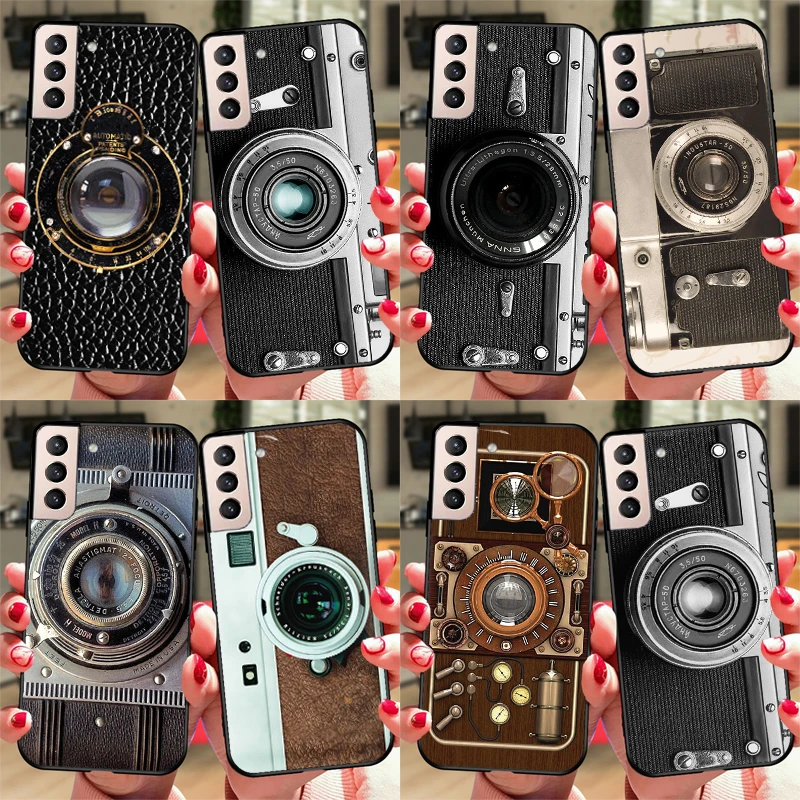 Retro Camera Vintage Soft Case For Samsung Galaxy S22 S21 Ultra Note 20