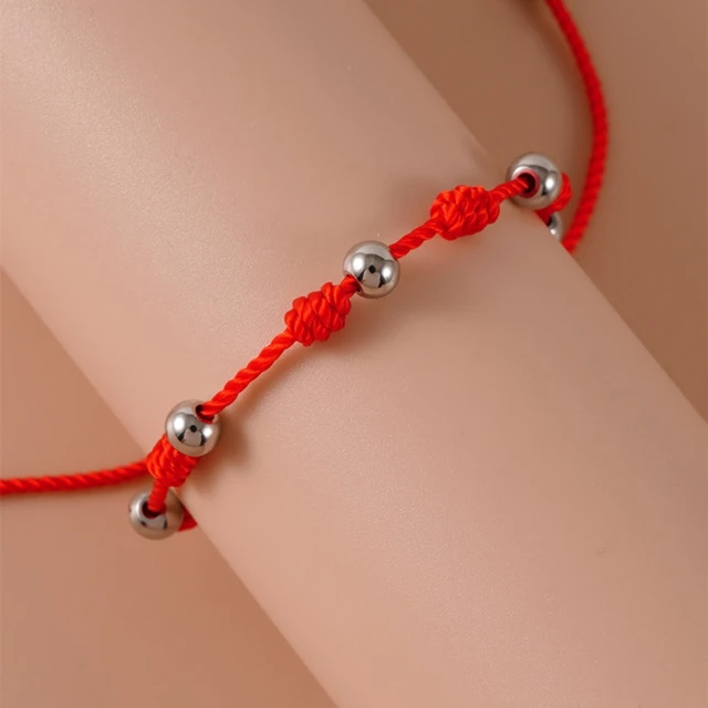 7 Knots Red String Bracelet Handmade for Protection Eye Good Luck