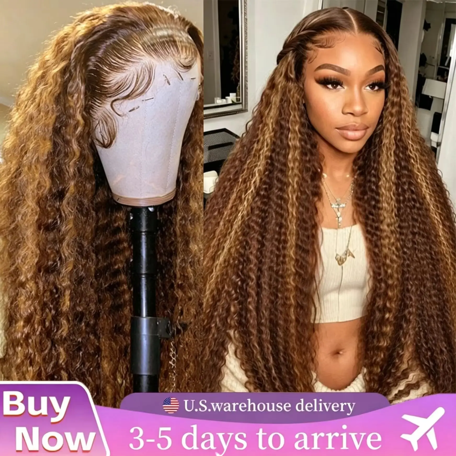 Highlight Wig Human Hair Ombre HD Lace Wig Brazilian 13x4 Water Wave Curly Wigs 13x6 Human Hair Deep Wave Frontal Wig For Women 1