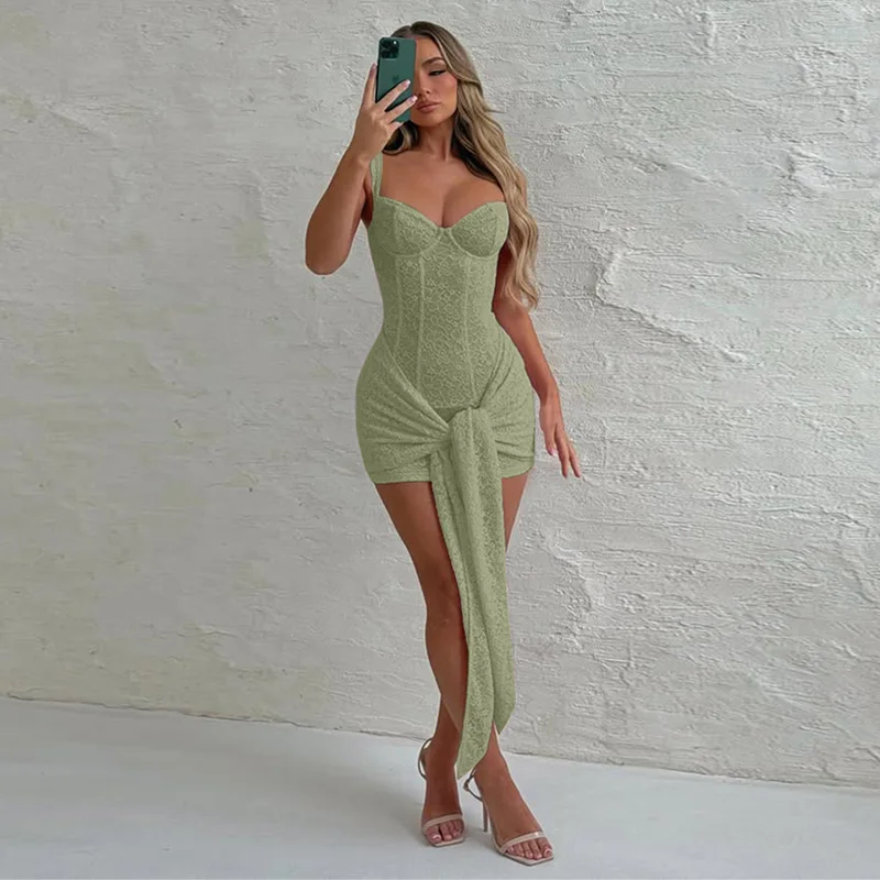 Hugcitar Frauen Fashion Floral Print Straps Patchwork Bandage Zipper Sexy Bodycon Mini Kleid Sommer Outfit Festival Nachtclub – Detail 20