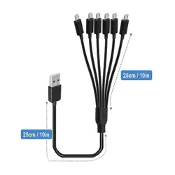 6 - in - 1 Micro USB Multi Charging Splitter Cable (A to 6xMicro 50cm)