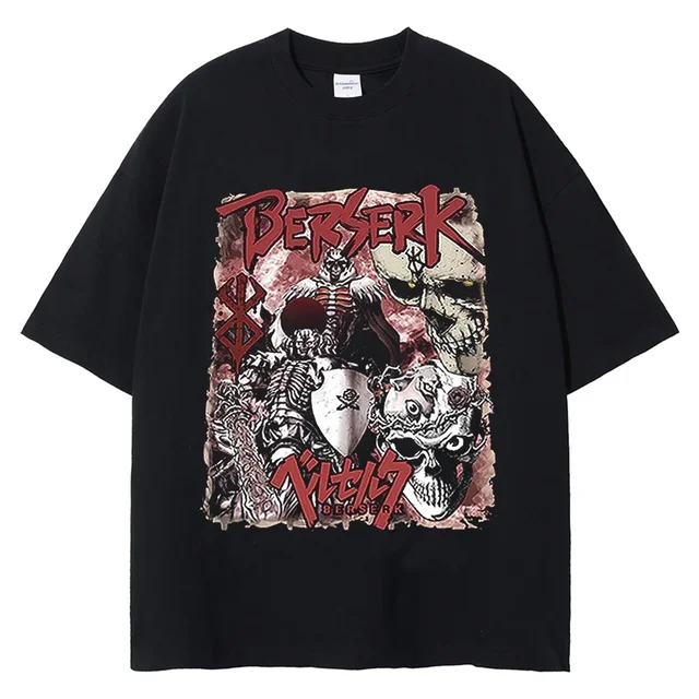Camisetas Hombre Anime Camiseta Vintage Berserk Para Hombres