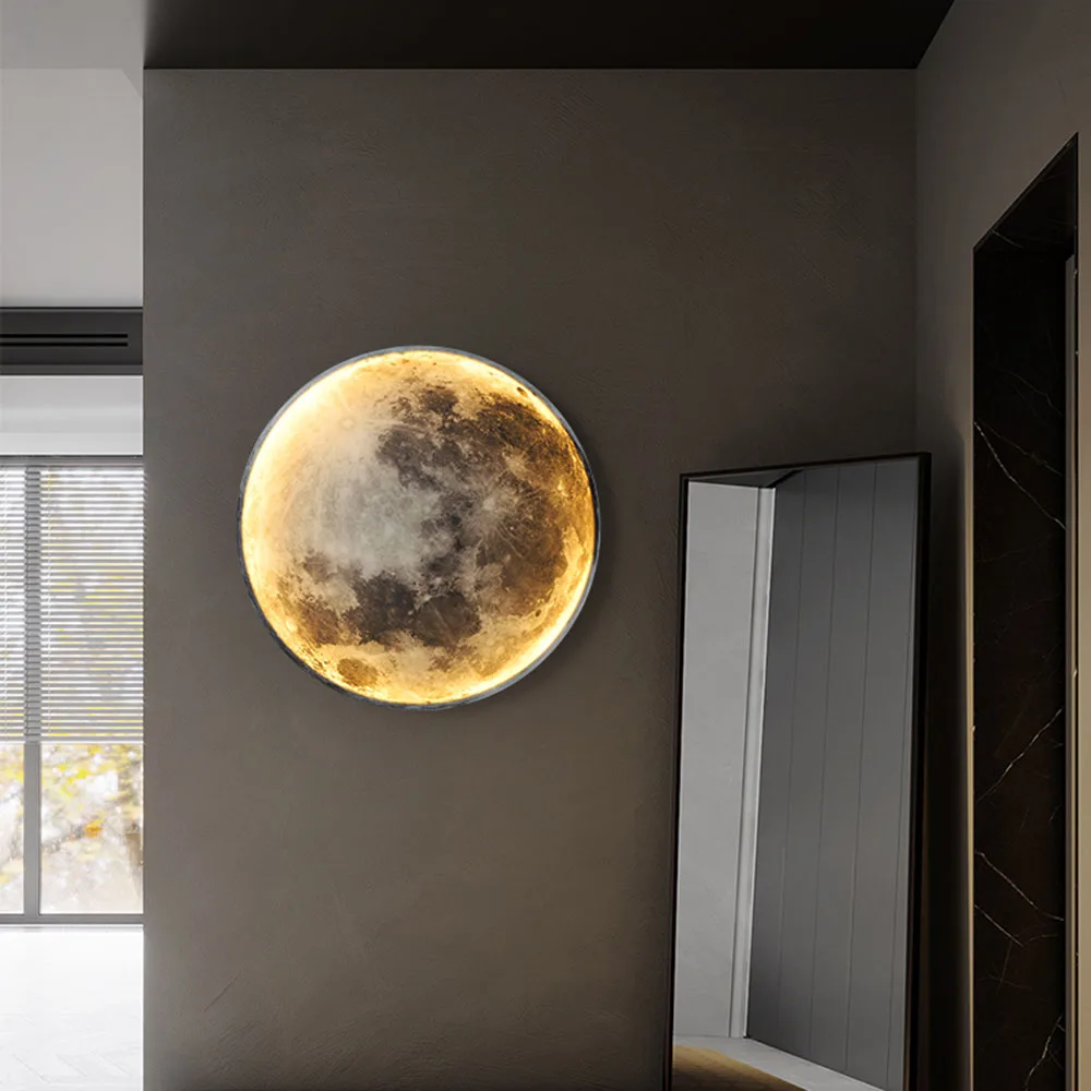 Lampada Luna Da Parete Dimmerabile - Con Telecomando, 18W, Luce Notturna Per Camera Bambini - Foto 4