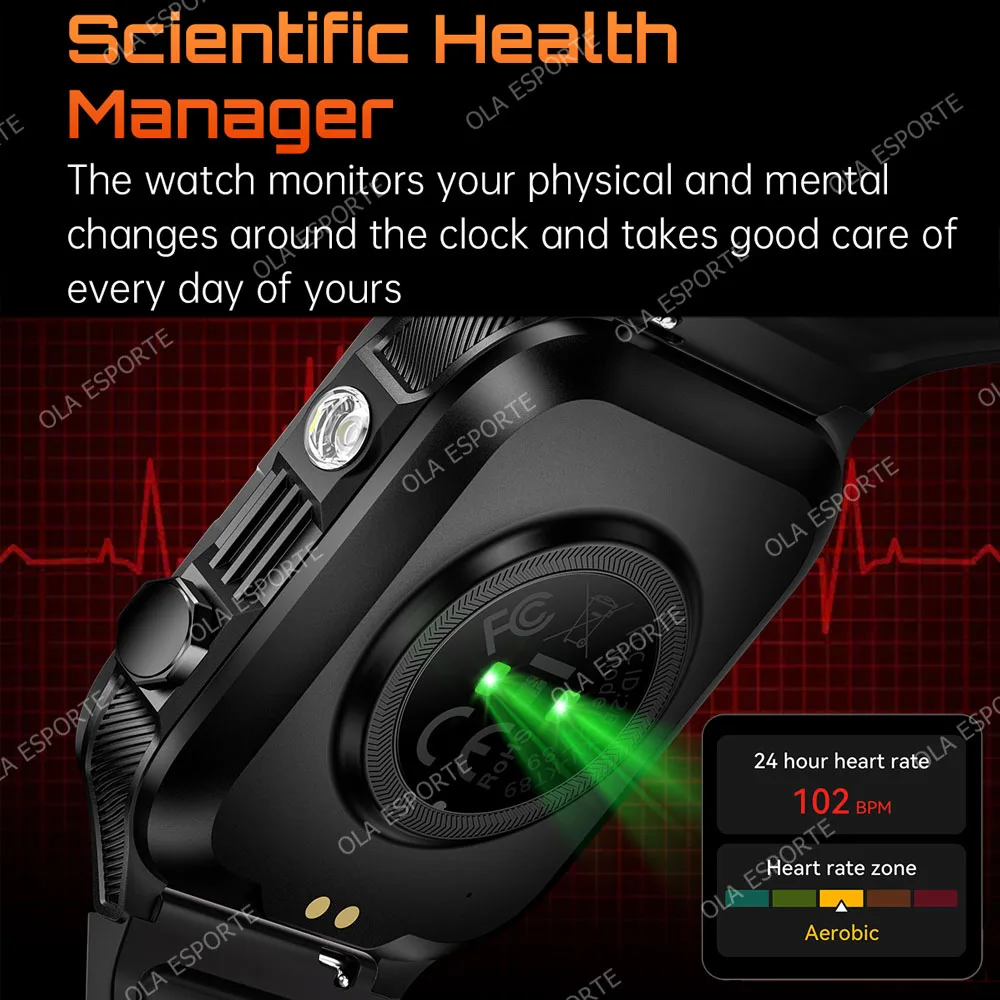 Outdoor Sport Smart Watch Men 880mah Large Battery 2 01" Hd Screen Led Flashlight Heart Rate Waterproof Bt Calls Smartwatch 2025, Alina Gadgets