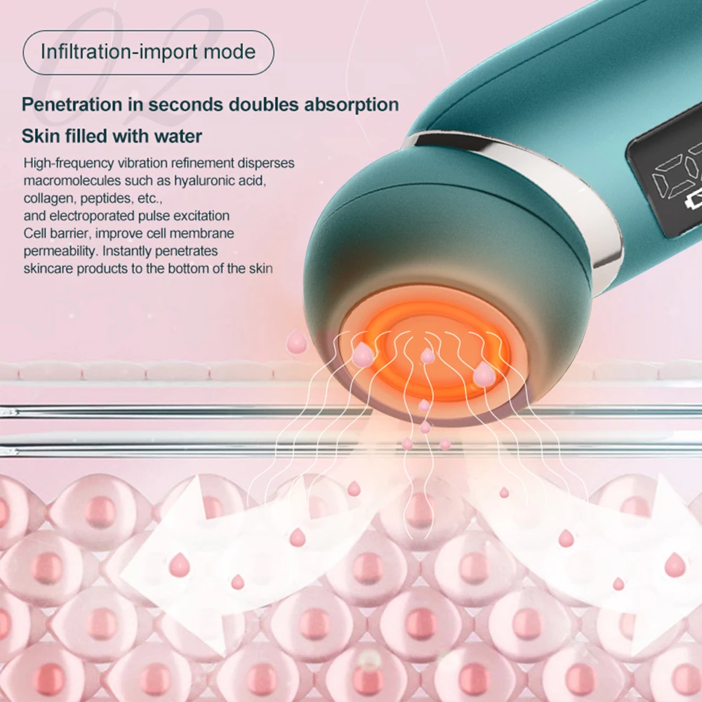Facial Skin Rejuvenation Devices Microcurrent Hot Compress Facial Massager