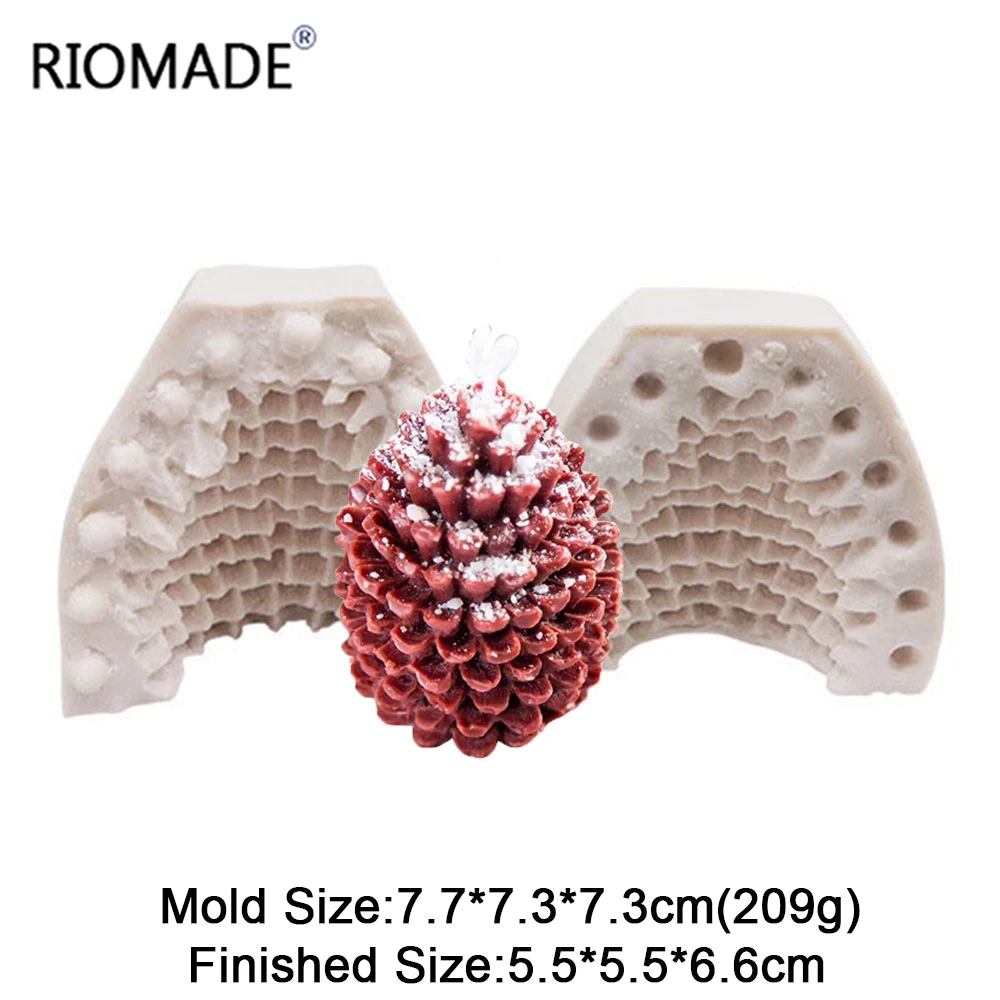 Tannenzapfen Silikon-Kerzenform DIY Handgemachte Aromatherapie Gips Ornament Herstellung Gips Seifenform Weihnachtsdekoration Werkzeuge – Detail 4