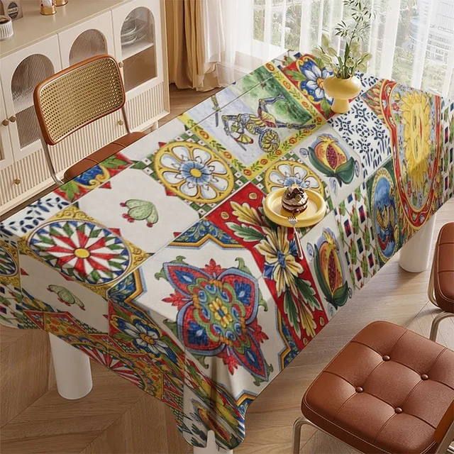 Nappe à motif exotique, pour Restaurant, cuisine, salon, décoration de la maison, décoration de fête rectangulaire 3