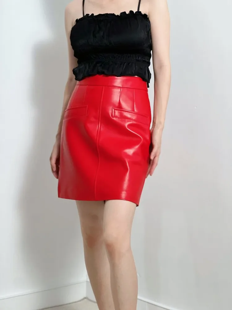 Pvc Skirt Black Red And White Vinyl Skirt Sexy Ladies Red Patent