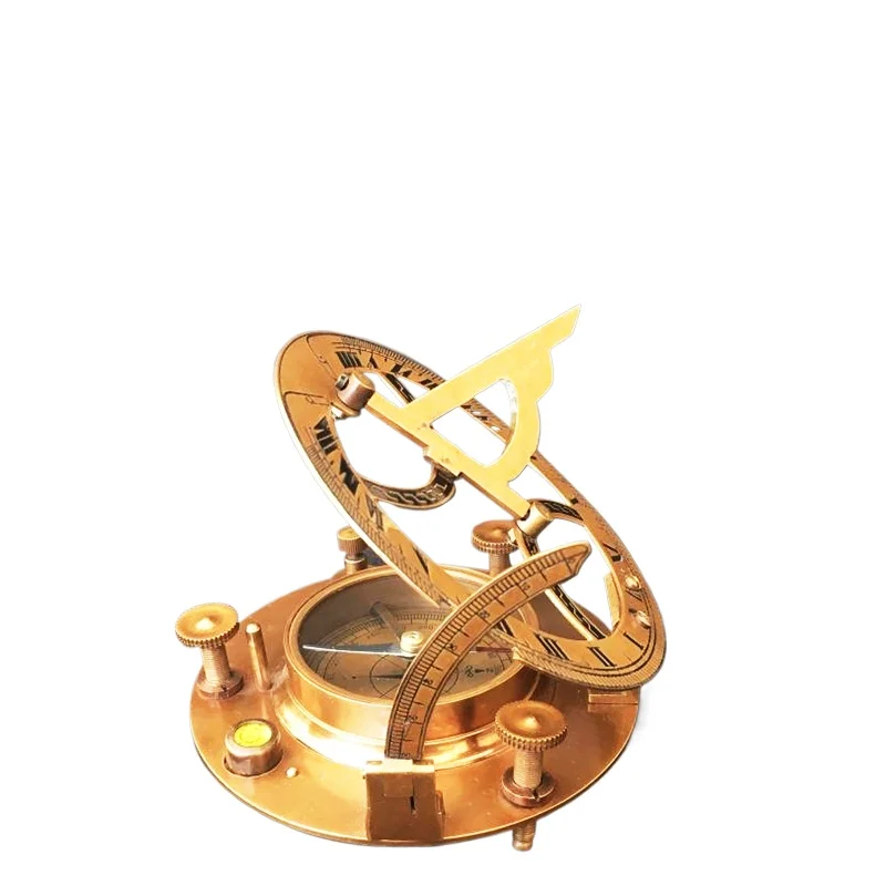 *Return pure copper products Sundial ornament Compass