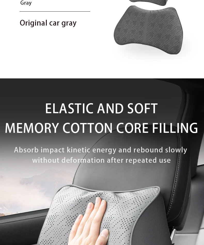 For ZEEKR 7X Leather neck pillow lumbar support Headrest cushion Fatigue relief