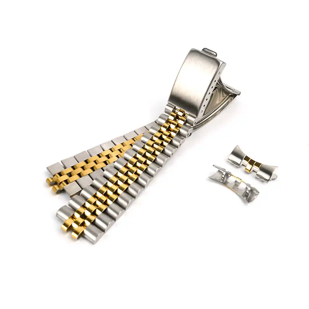 316L 18mm 19mm 20mm Stainless Steel Sliver Gold Jubilee Watch Strap Band Bracelet Compatible For Skx Watch