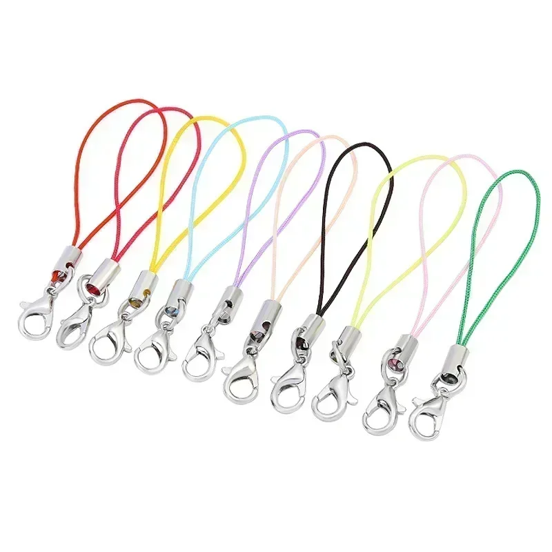 50-100Pcs Lanyard Lariat Strap Cords Lobster Clasp Rope Keychain Hooks Mobile Set Charms Keyring Pendant Key Ring Accessories