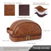 Men's leather makeup bag for travel men's high-end sense large capacity storage travel wash bag waterproof toiletry bag 3