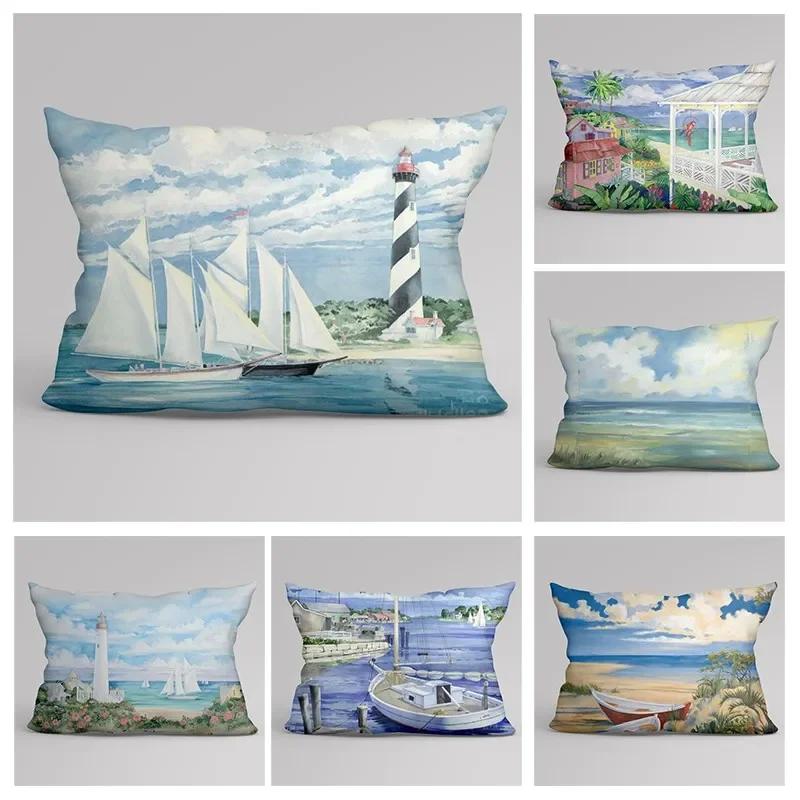

Hawaiian style pillowcase sofa cushion cover rural beach animal decoration pillowcase throw pillowcase customized 30x50 40x60