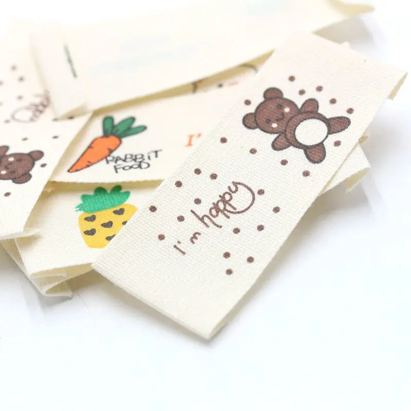 &zwnj;10pcs Cartoon Cotton Woven clothes Labels for Hair Scrunchies, DIY Handmade Crafts Sewing Accessories & Fabric Tags&zwnj;