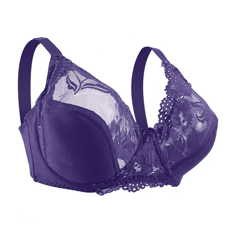 تسوق Summer Bra Lace Large Cup B C D Underwear Women Big Size Padded y  lingerie Sheer Bh Purple Black Ladies Briere اونلاين