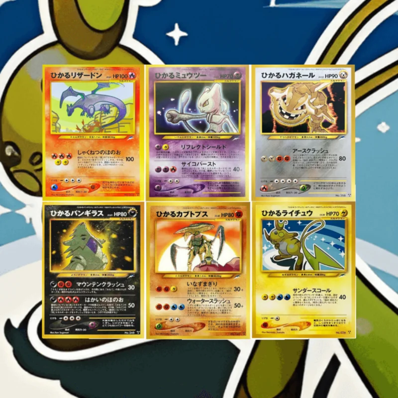 

Pokemon Card PTCG Neo Series Reverse Flash Charizard Gyarados Raichu Kabutops Self Made Japanese Version Collection Card DIY Toy
