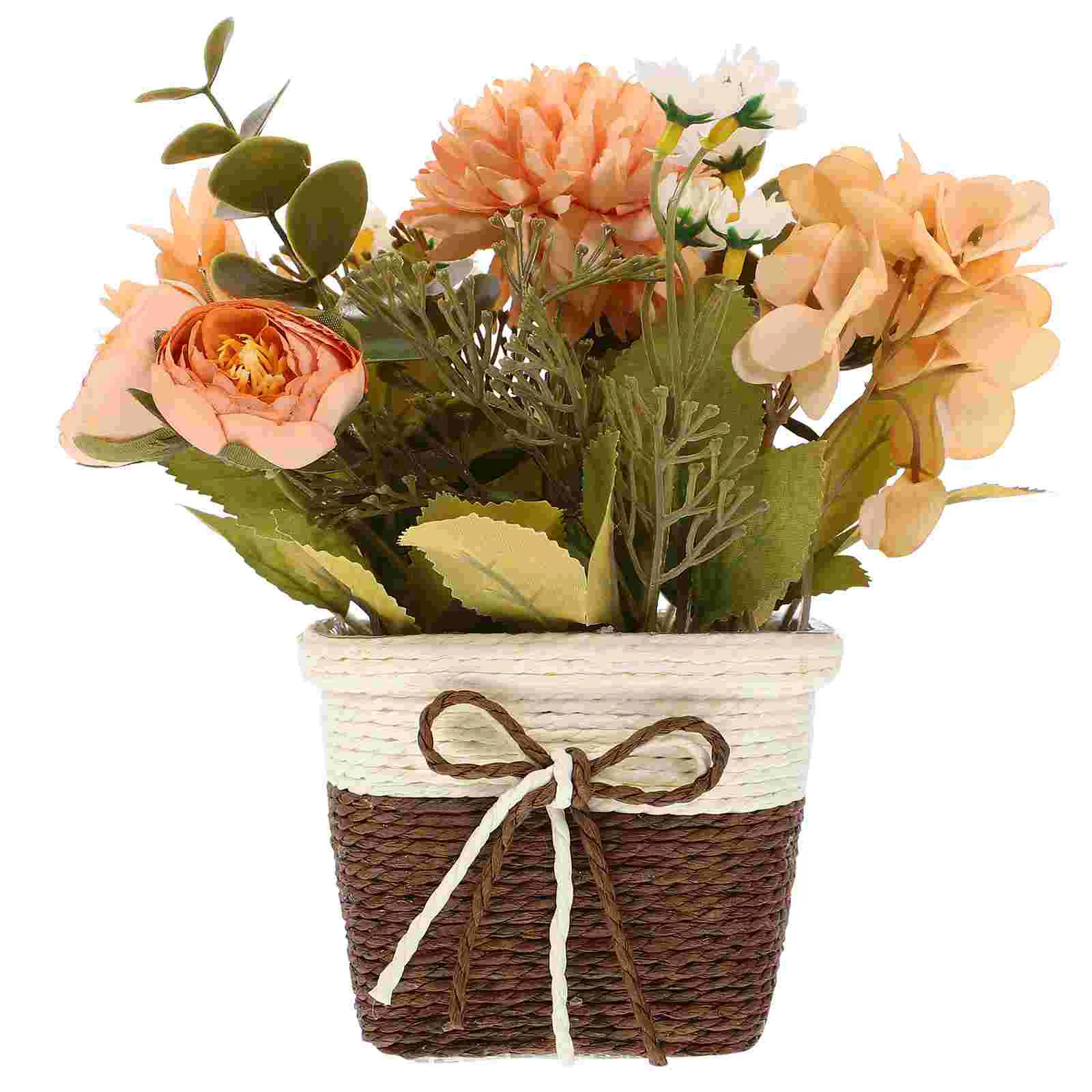 

Simulated Flower Bouquet Potted Plant Fake Roses Plants Bonsai Artificial Vivid Faux Ornament