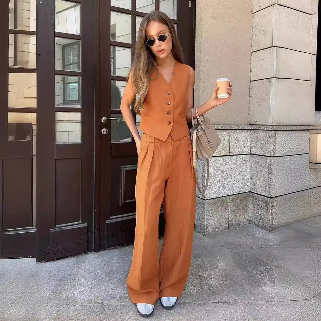 Customizable Two piece suit vest casual pants set 2-piece Sets
