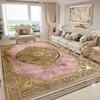 European Style Golden Carpet Living Room Luxury Decoration Flannel Large Rugs Sofa Area Coffee Tables Non-slip Soft Mat Bedroom 3