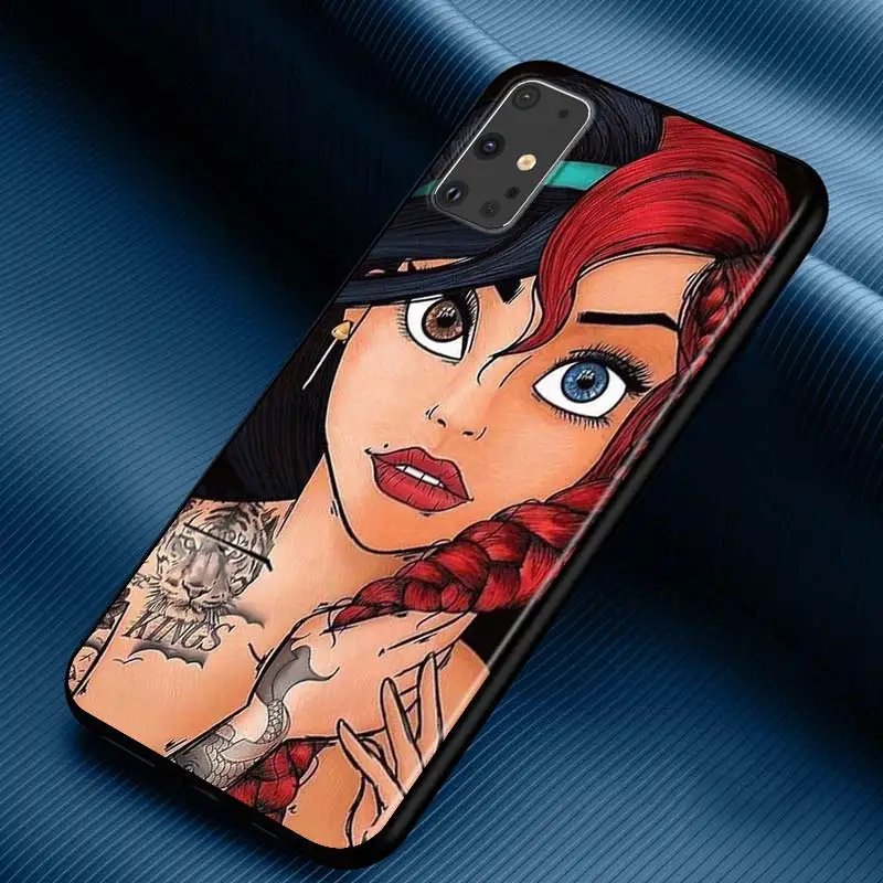 thumbnail image 1 of Funda de silicona suave para teléfono Samsung Galaxy S24 S23 S22 S21 S20 Ultra Plus Pro S10 S9 S8 S7 4G 5G con tatuaje de princesa de Disney, 1 of 5