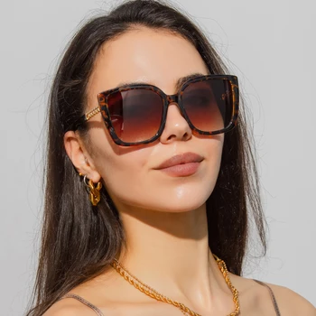 Fashion Oversized Square Sunglasses Women Vintage Big Frame Female Sun Glasses Luxury Brand Shades Decoration Outdoor Eyeglasses