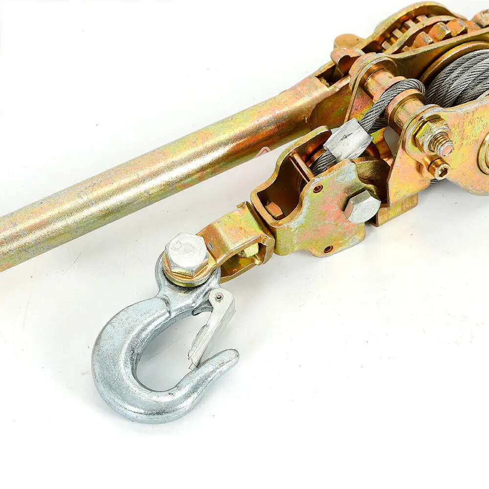 2 Ton 4400LB Heavy Duty Hand Lever Puller Come Along Double Hooks Cable Hoist Ratchet