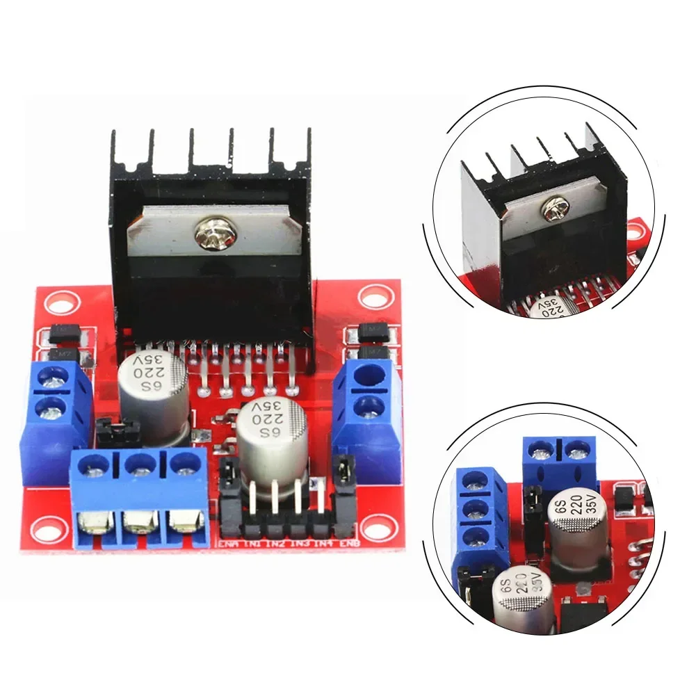 L298N 모터 드라이버 보드 모듈 로봇 자동차 용 DC 스테퍼 모터 컨트롤러 5V H 브리지 드라이브 25W 전원 공급 장치