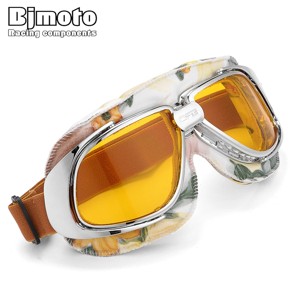 Bjmoto Motocross Goggles Helmet Pilot Scooter Retro Moto Steampunk Dirt Bike Sunglasses Motorcycle Glasses Goggles Cafe Racer