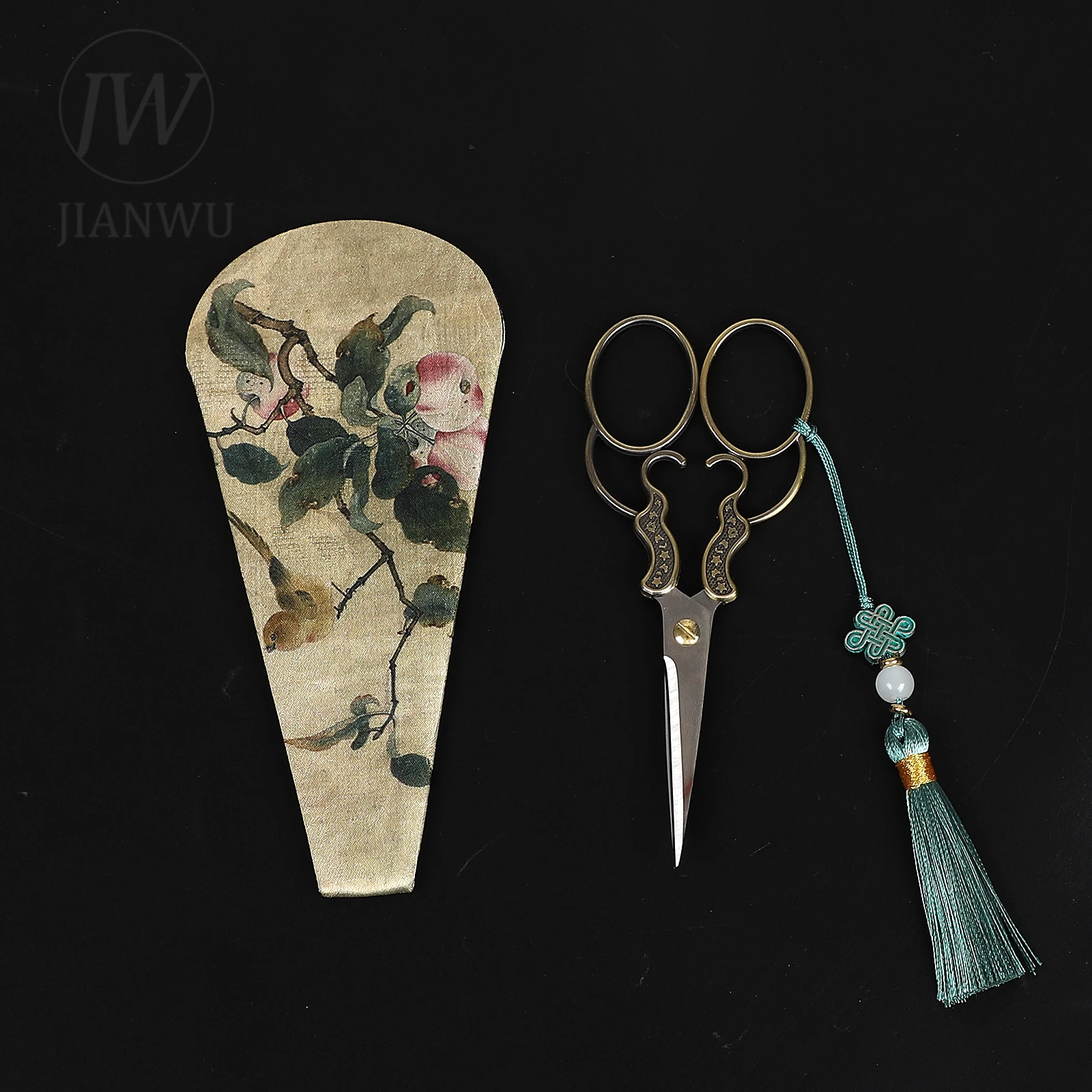 JIANWU 빈티지 중국 스타일 차 가위 재료 콜라주 절단 도구 크리 에이 티브 DIY 저널 학생 용품 문구