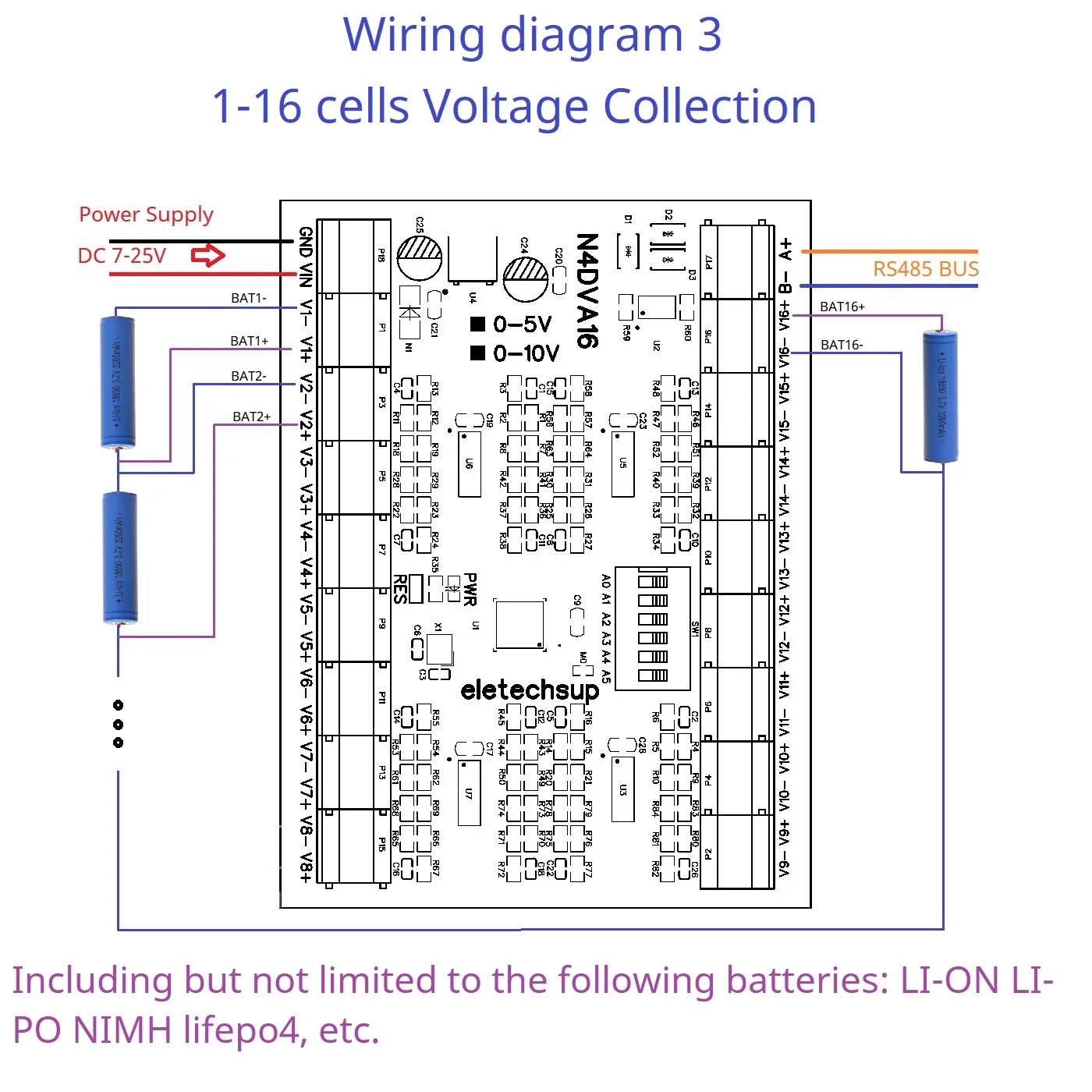 Фото Аккумуляторный блок, дифференциальный аналоговый входной модуль RS485 Modbus RTU 0-5 в 0-10 В, 16 каналов, 12 В/24 В постоянного тока для ПЛК HMI №5