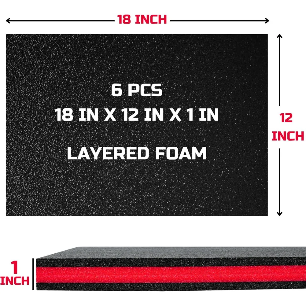 A95I-폴리에틸렌 보관 시트, 공구함 하드 케이스용, 폼 인서트 6팩 18X12x1 인치, 공구함 폼, 공구 케이스 정리용