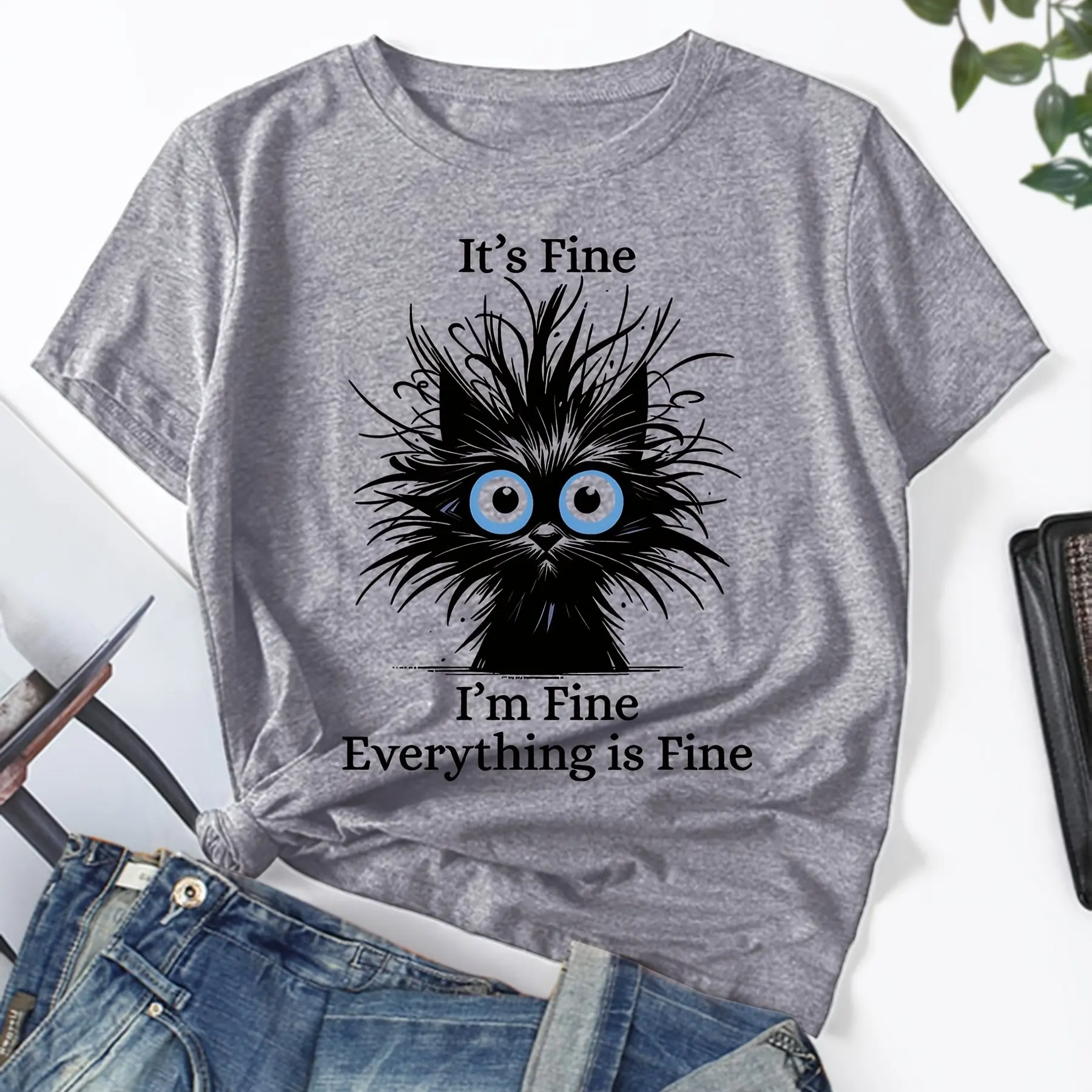 ตัวเลือกสินค้า เสื้อผ้าลายแมวตลก ผ้าฝ้าย 100% สวมใส่สบาย