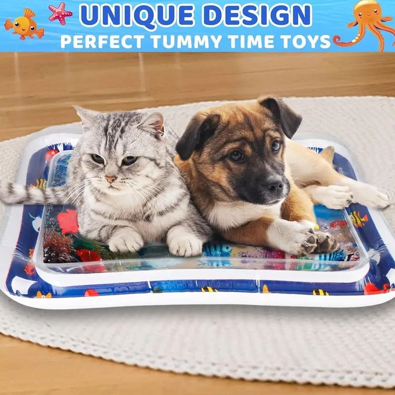 Water Sensory Play Mat Thickened Inflatable For Cat And Dog Pet Playmat With...