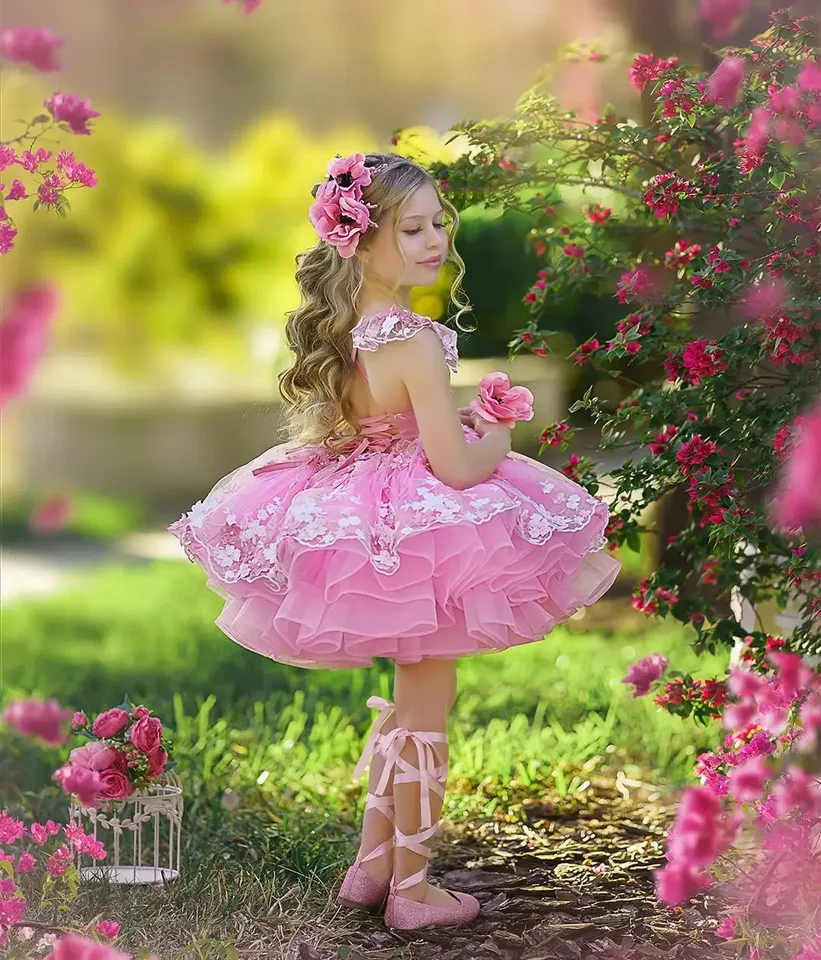 Annabelle Flower Girl Dress Lace And Applique Puffy Dresses For