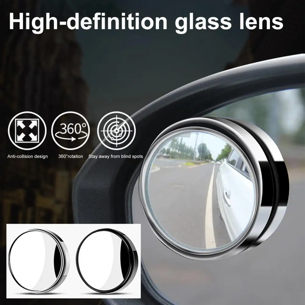 

2Pcs Blind Spot Mirror 360 Degree Rotation Wide Angle Waterproof Car Convex Parking Mirror Driving Safety for Vehicle