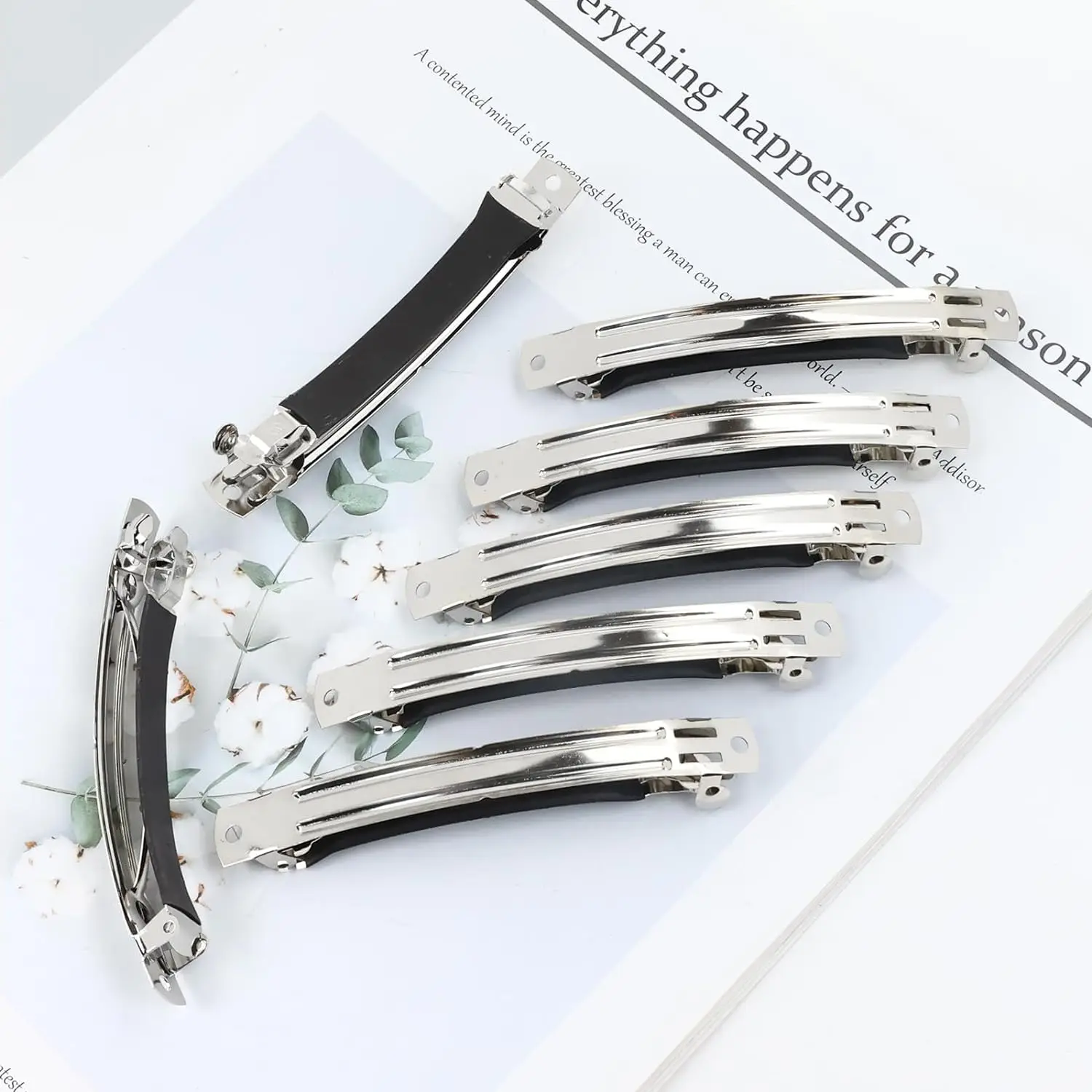 10 stücke schwarze Lederbezug Snap leere Haars pangen Französisch Haars pange Alligator für DIY Clip Handwerk Bögen Schmuck Herstellung Zubehör – Detail 9