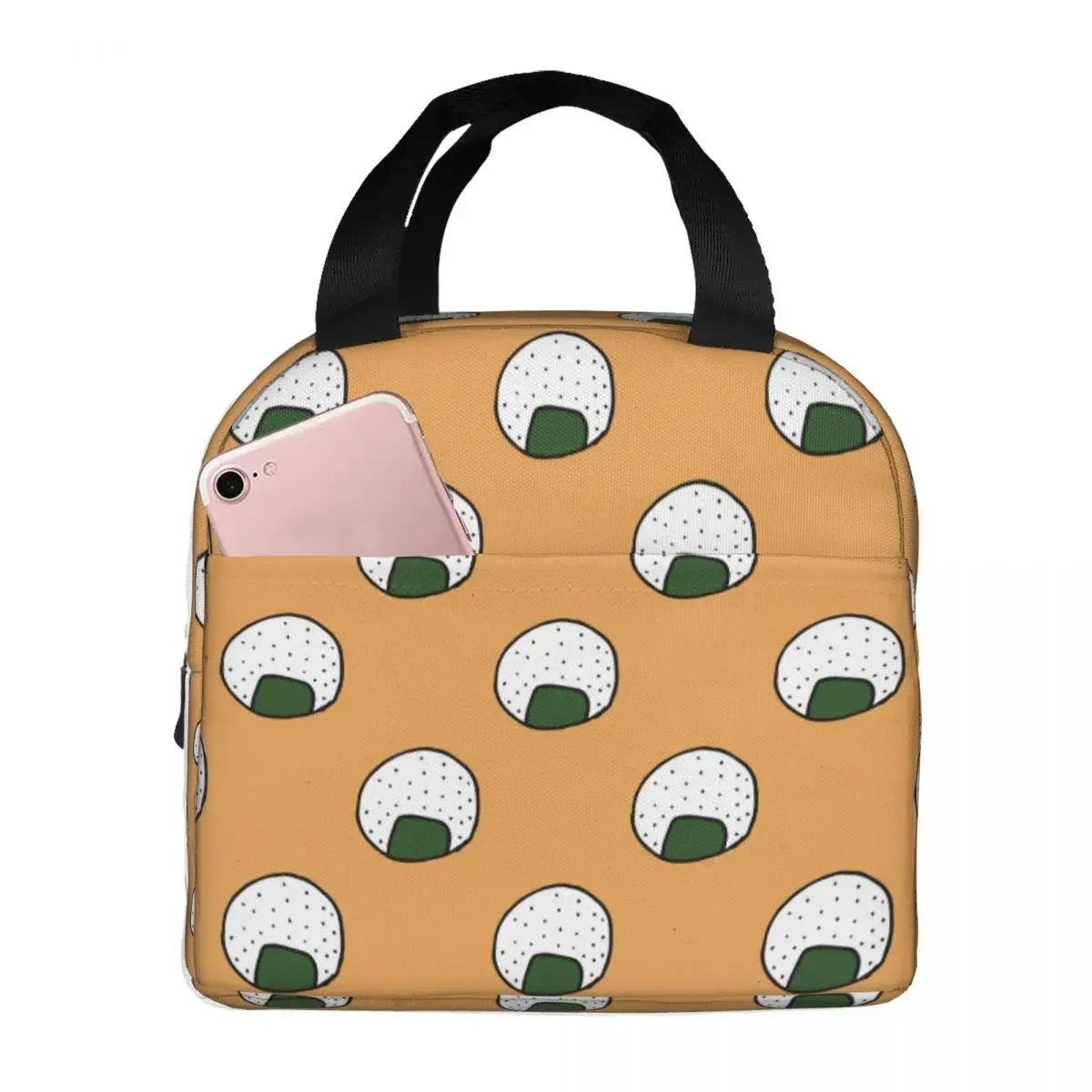 

Lunch Bags for Women Kids Onigiri Insulated Cooler Portable Work Cute Canvas Tote Food Storage Bags