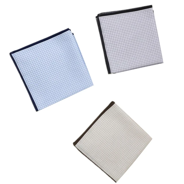 4X7B 1/3pcs Men's Reusable Cotton Handkerchiefs Elegant Patterns Strong Absorbency 4